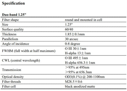 Askar Duo-Band Narrowband Filter 2" / 1.25"